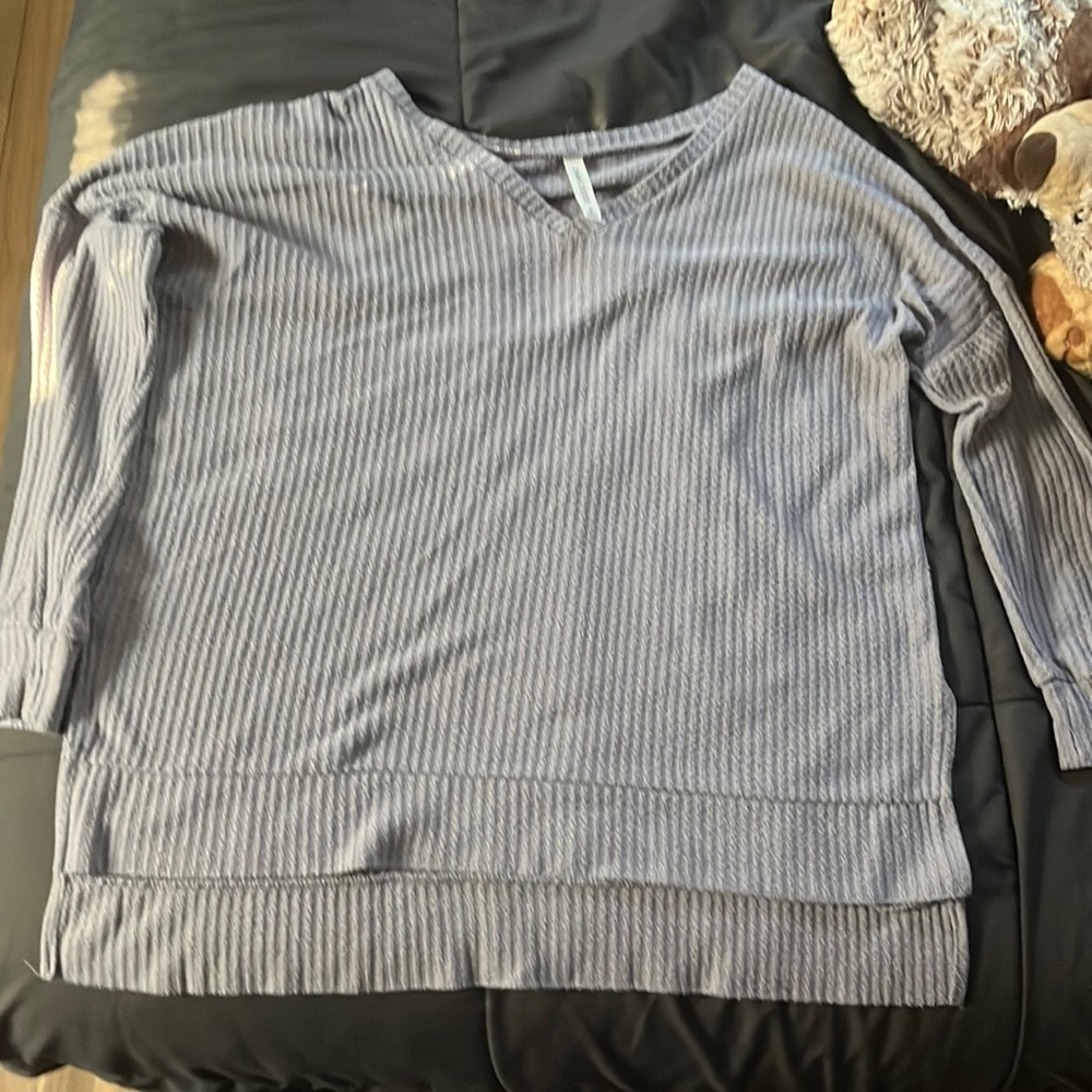 Long sleeved v neck sweater